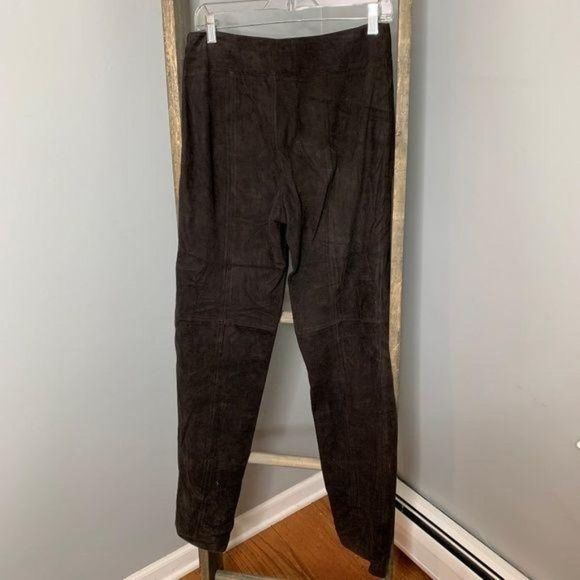 Worth Dark Brown Suede‎ Leather Pants - Picture 3 of 3